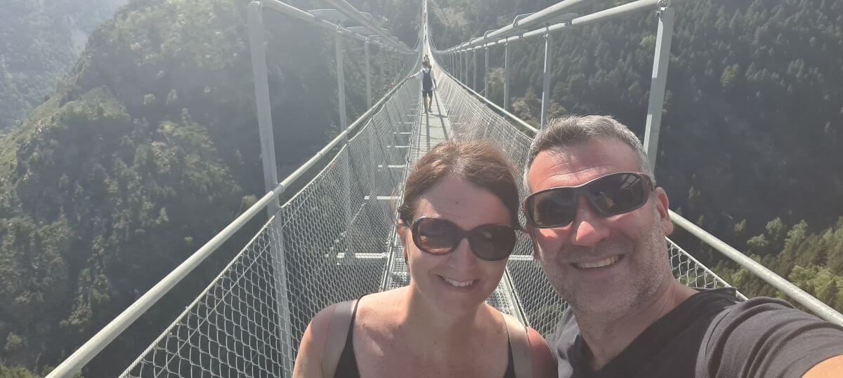 Selfie en el puente tibetano de Andorra Selfie en el puente tibetano de Andorra