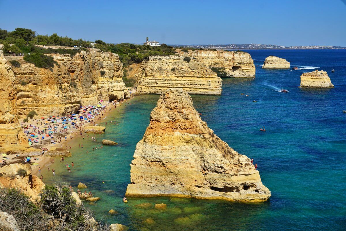 Praia de Marinha en el Algarve Praia de Marinha en el Algarve