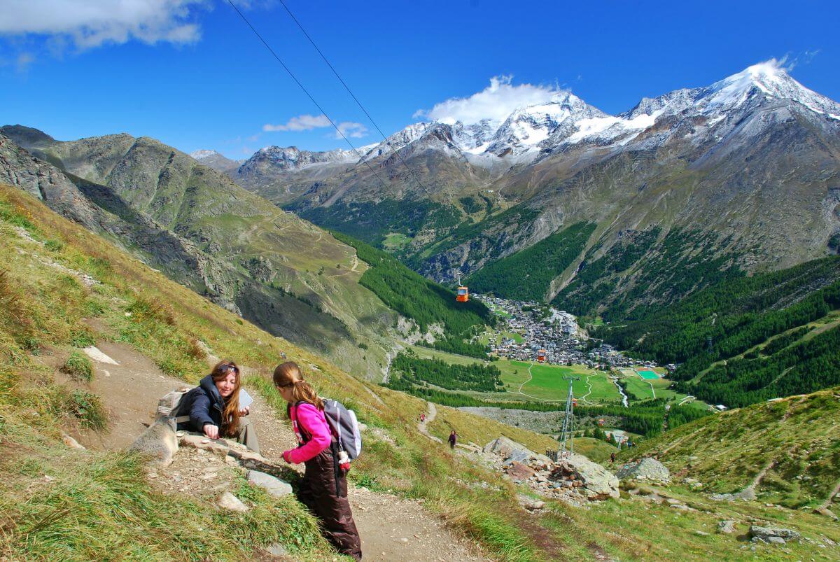 En las laderas de Spielboden, por encima de Saas-Fee En las laderas de Spielboden, por encima de Saas-Fee