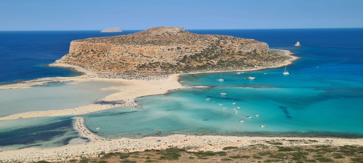Balos Beach desde el camino de acceso a la playa Balos Beach desde el camino de acceso a la playa