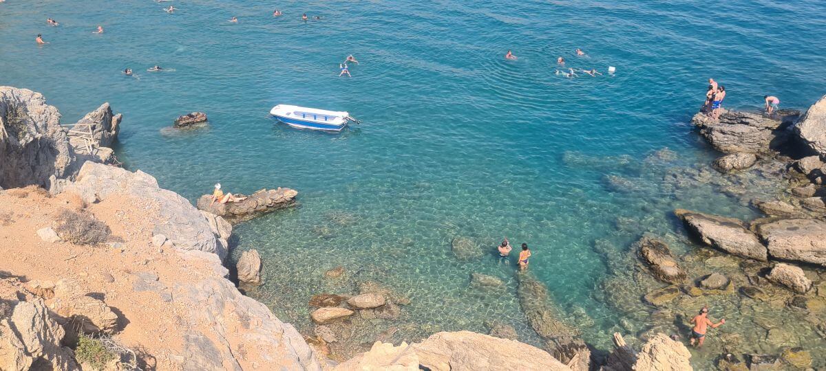 Aguas cristalinas en Preveli Beach Aguas cristalinas en Preveli Beach