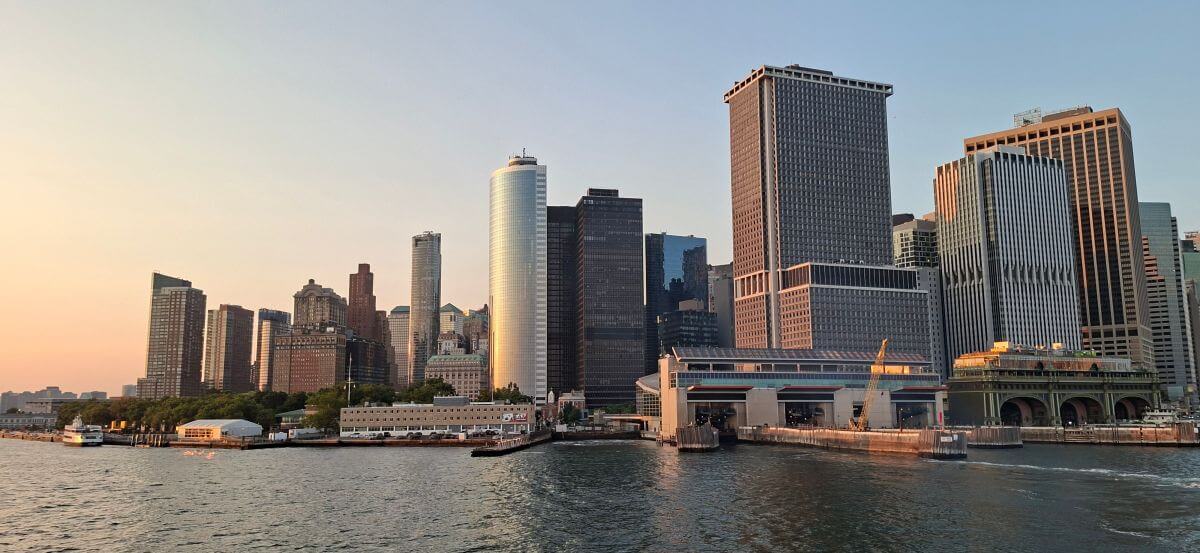 Downtown de Manhattan desde el ferry a Staten Island Downtown de Manhattan desde el ferry a Staten Island